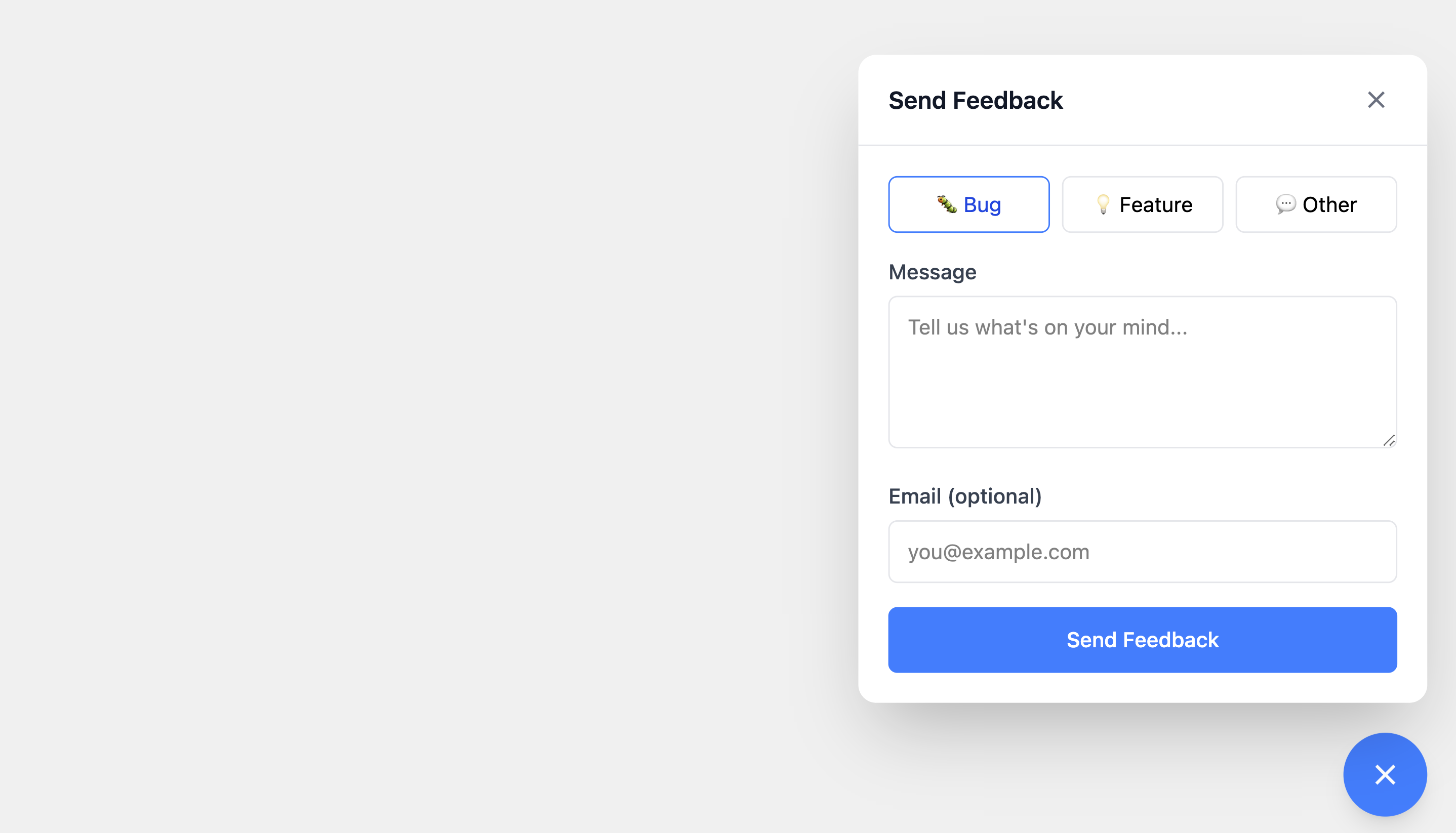 Feedback widget