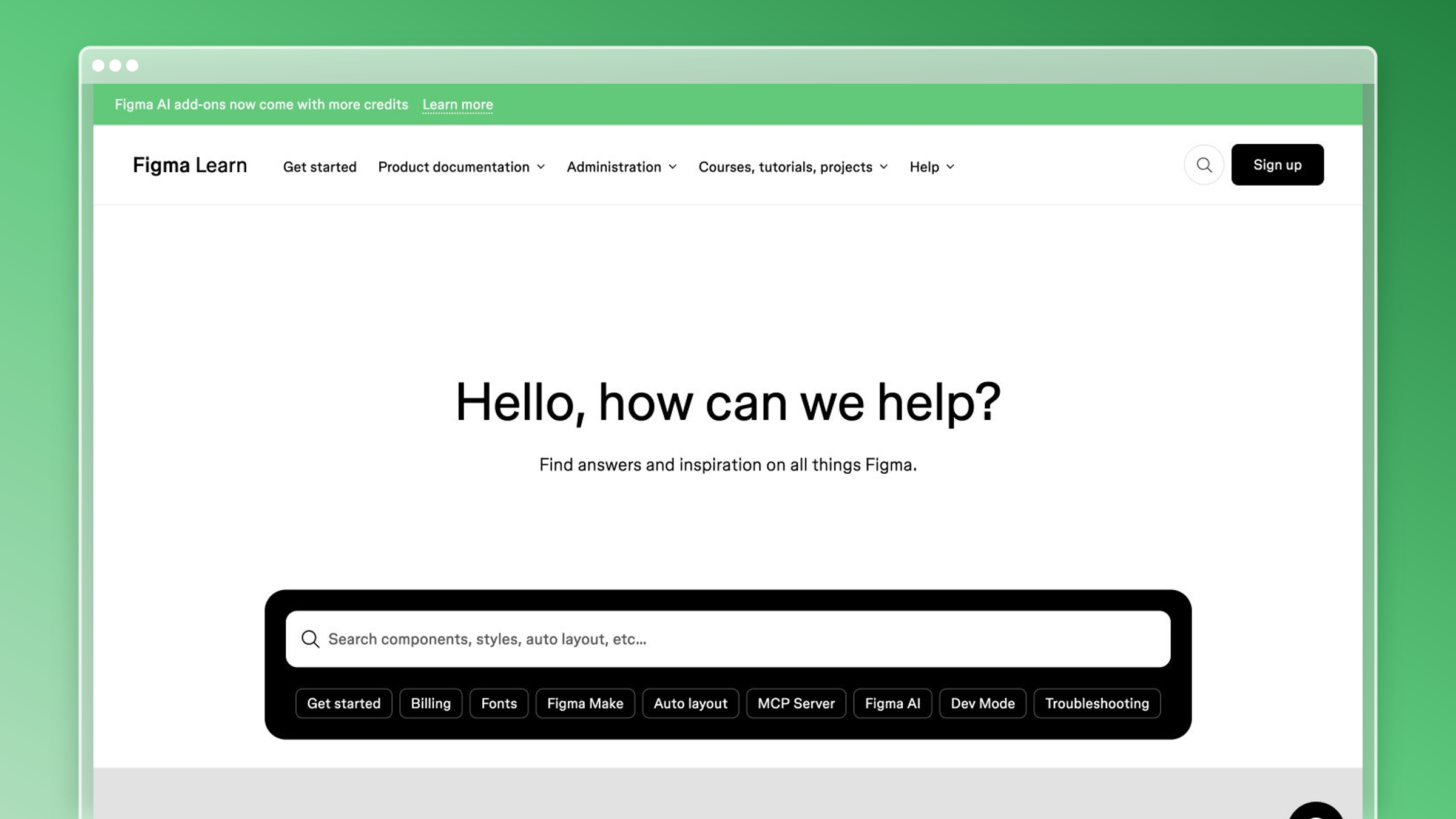 Figma knowledge base example
