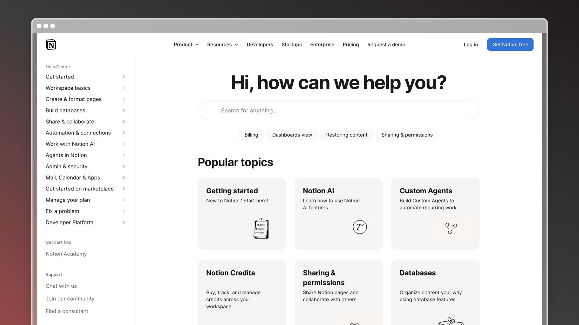 Notion knowledge base example
