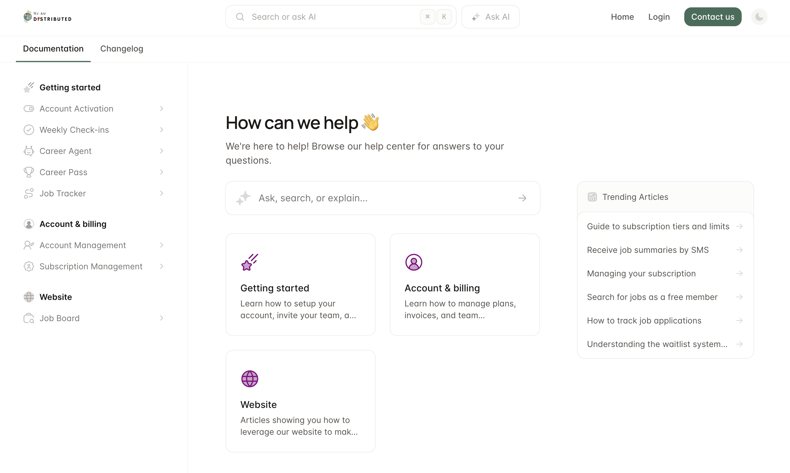 We Are Distributed help center powered by Ferndesk