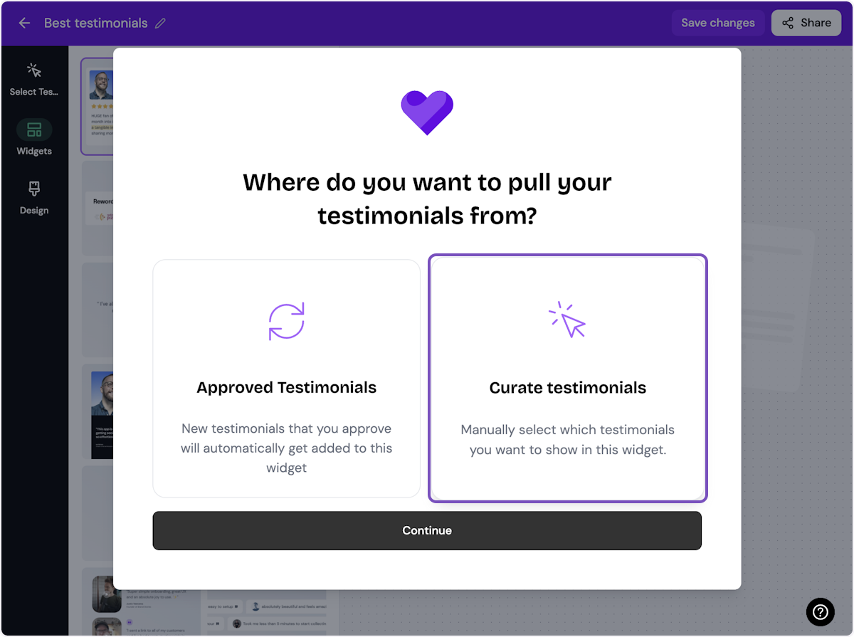 Decide what testimonials you want to add