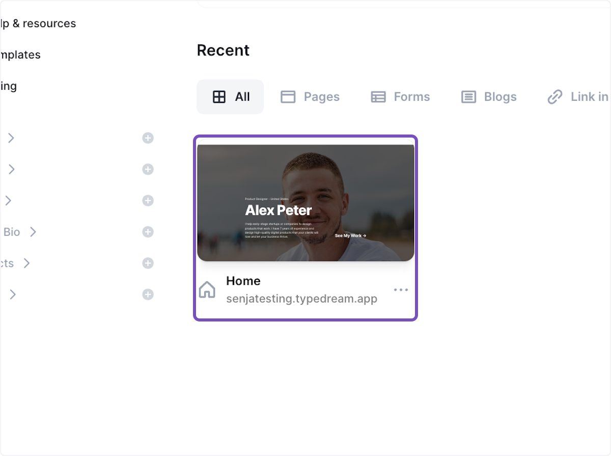 Click on the landing page you want to add testimonials to