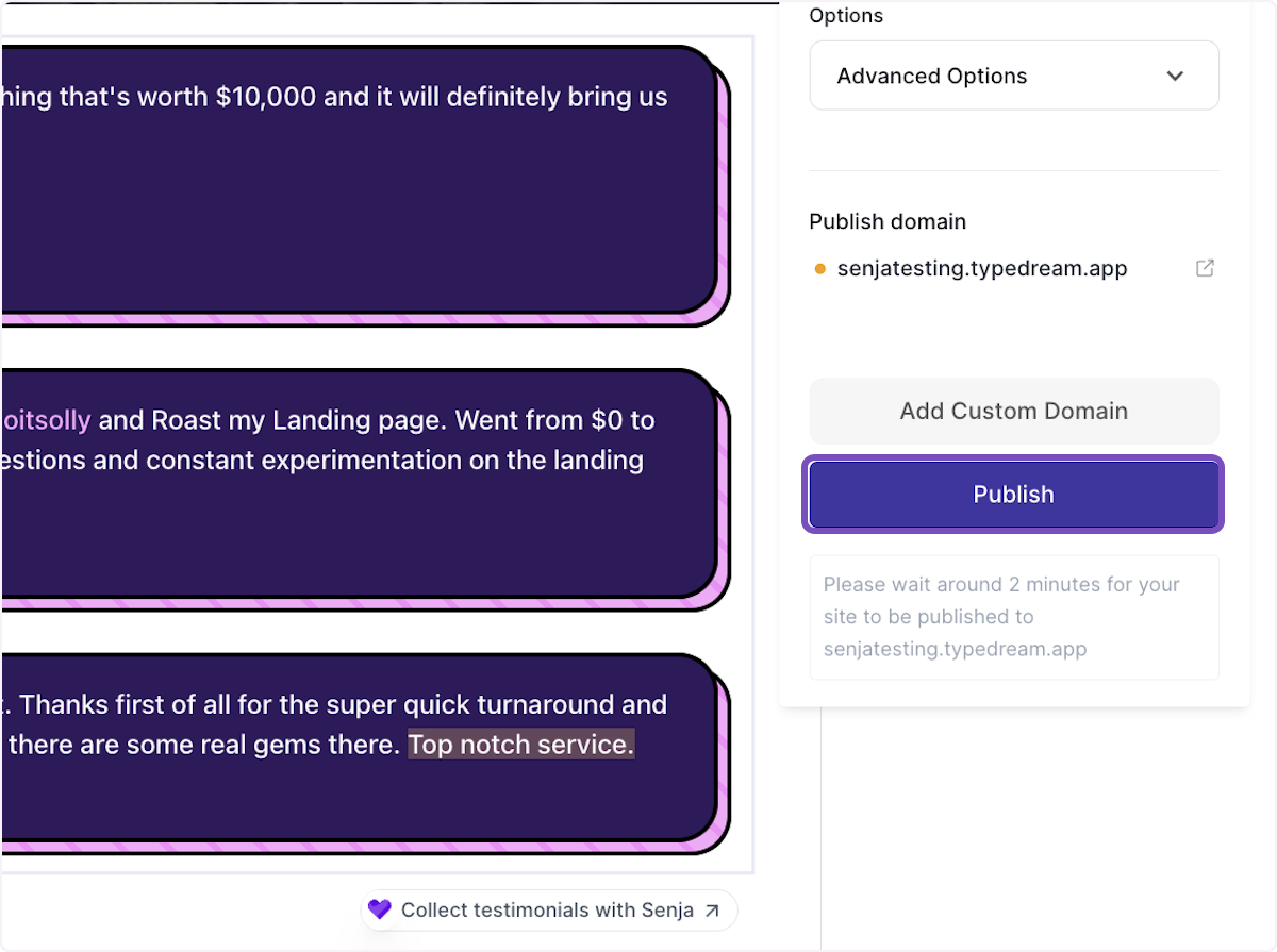 Click on Publish (again)