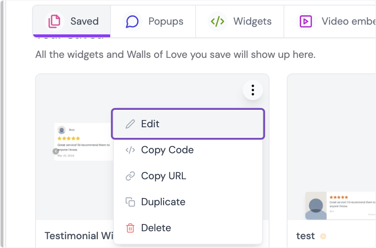 Find your widget then click on it to edit it