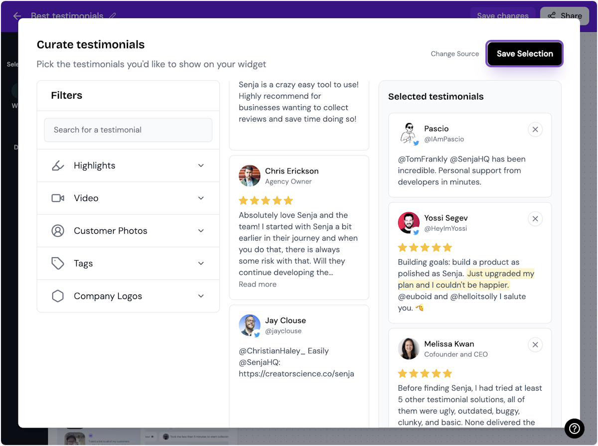 Click on Save Selection