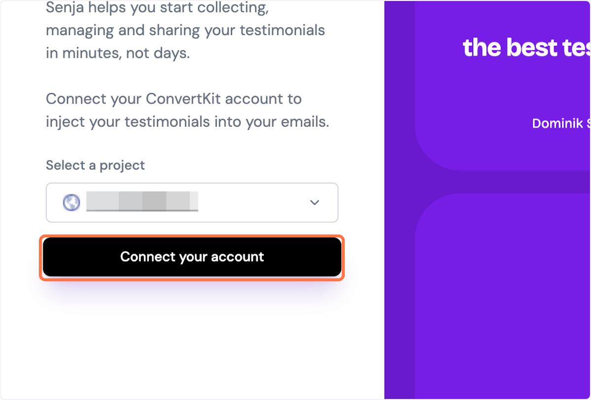 Click on Connect your account