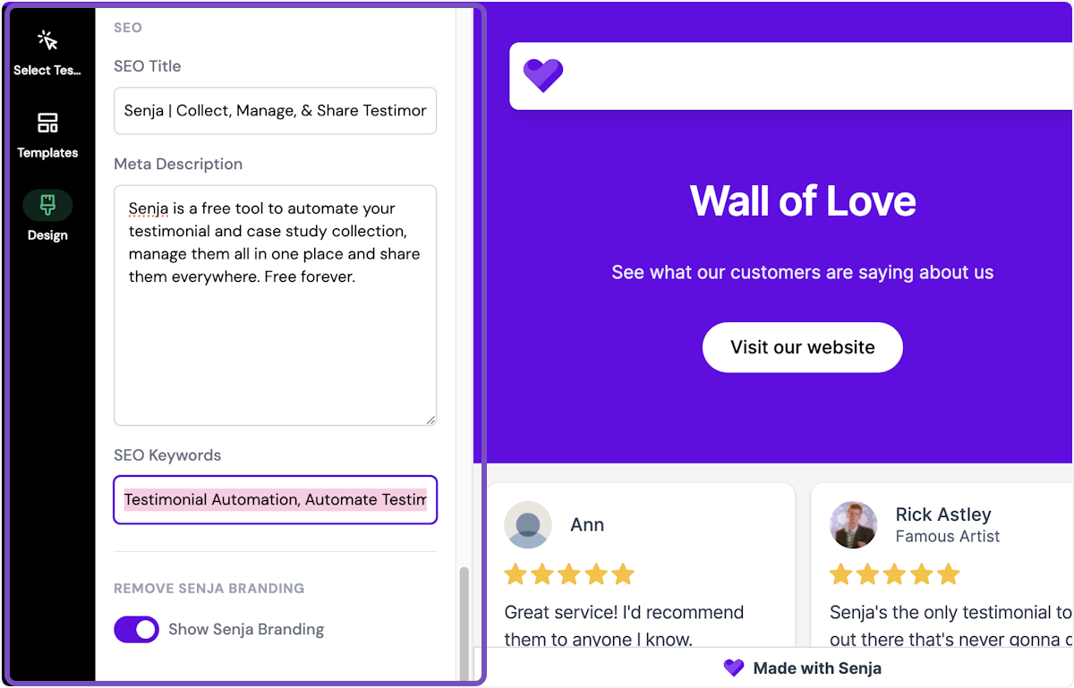 Add your SEO keywords