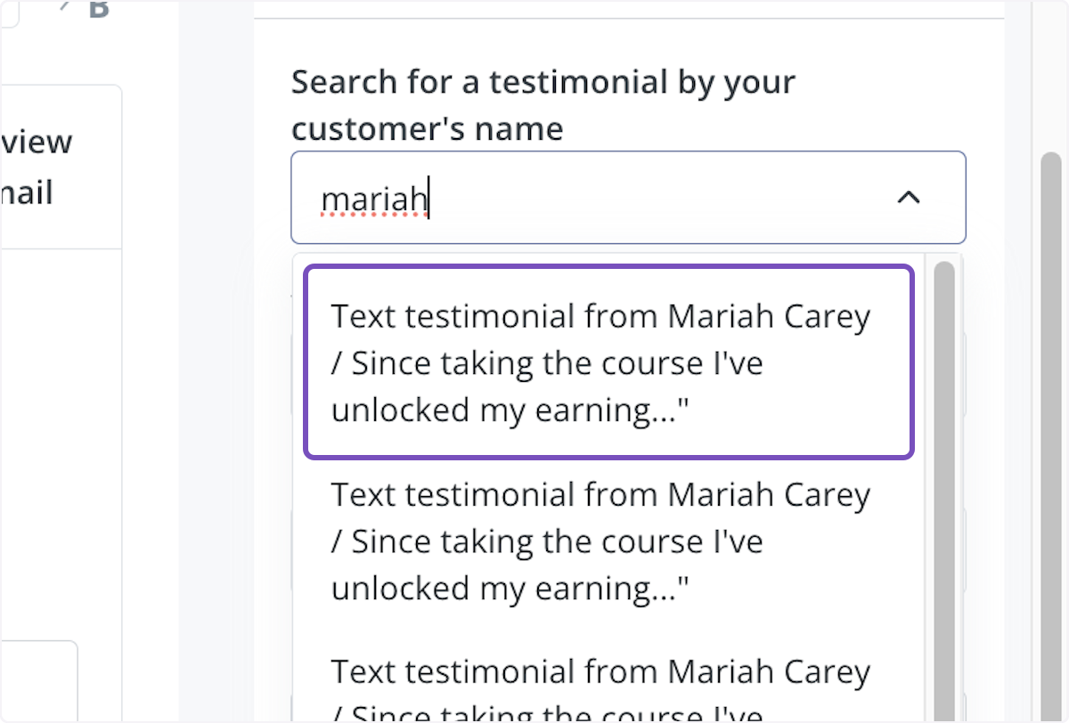 Click on the testimonial you'd like to use