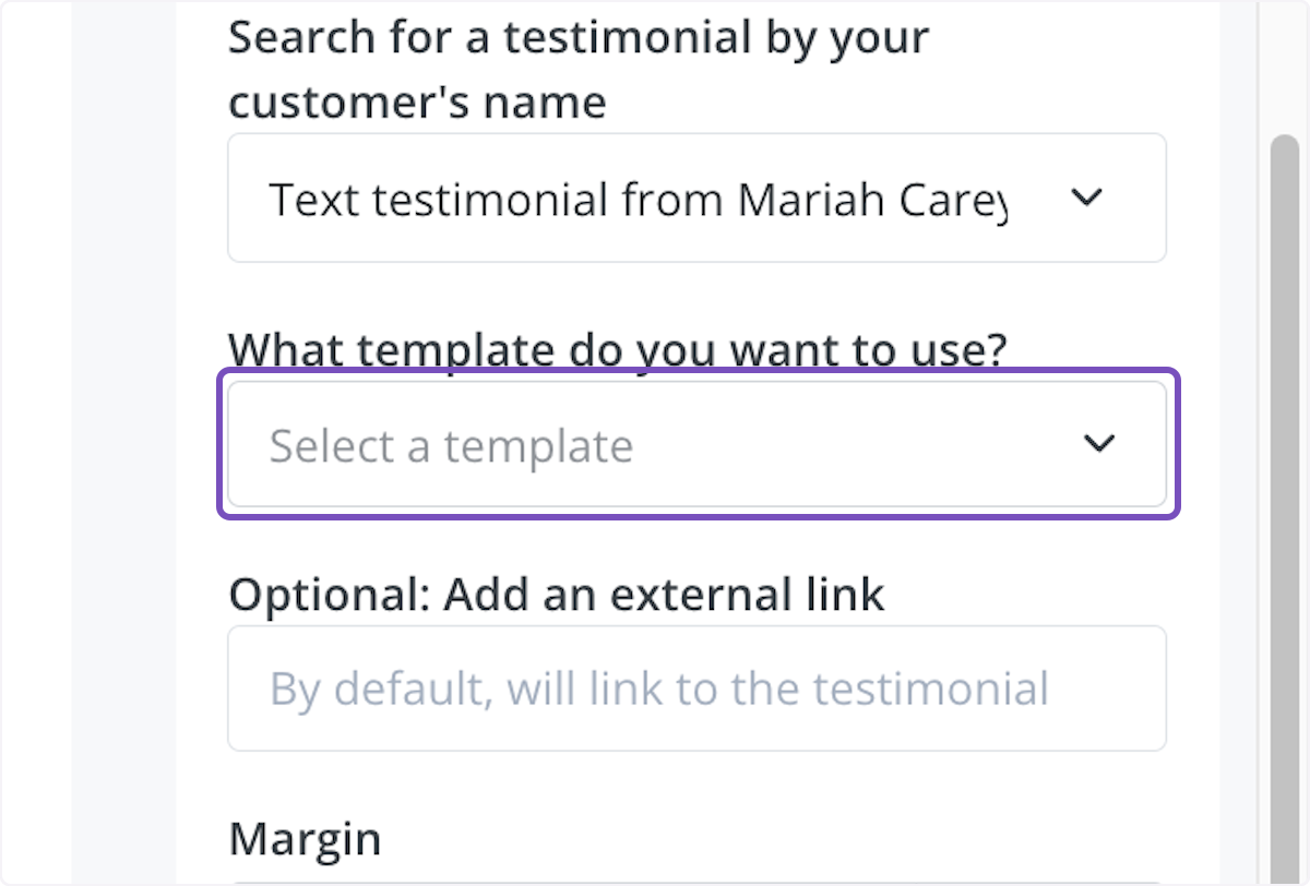 Time to select a template! Click on the template dropdown to choose