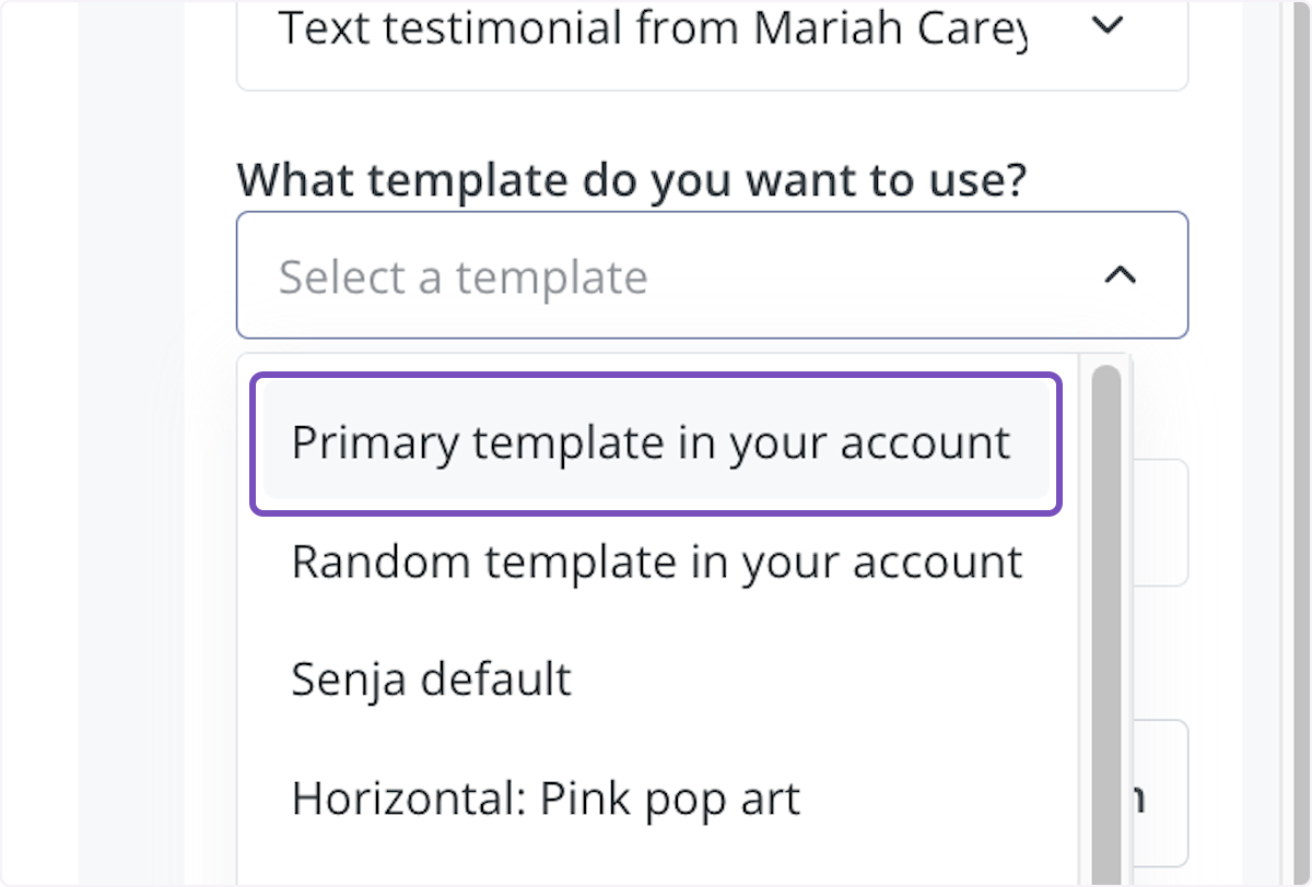 In this example, I'm using the primary template in my account