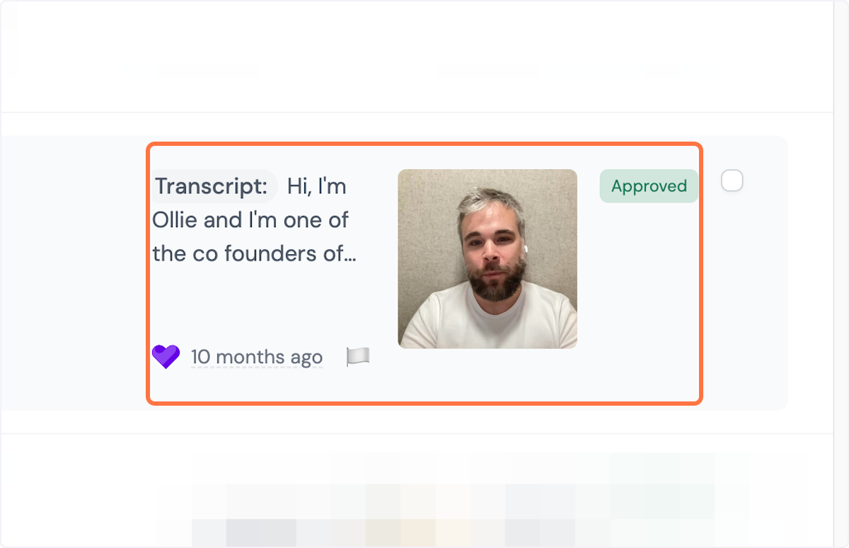 Open Senja, navigate to testimonials, then click on the testimonial you'd like to embed