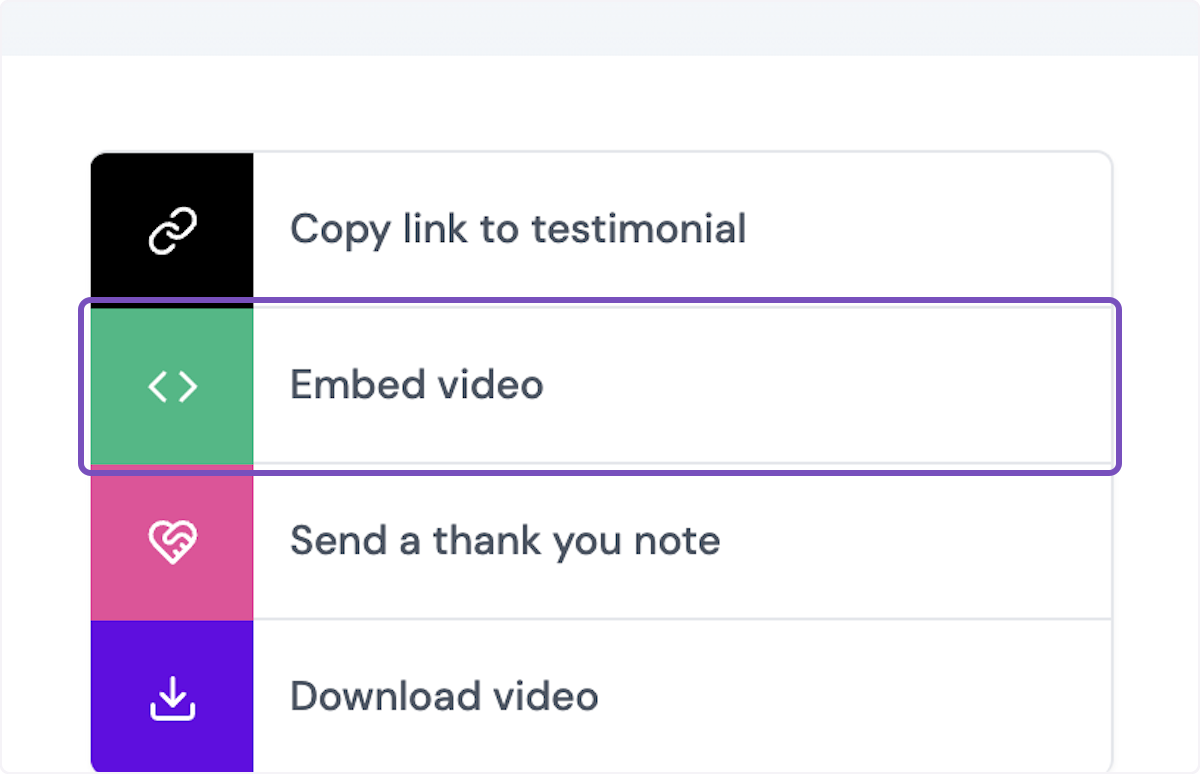 Click on Embed video