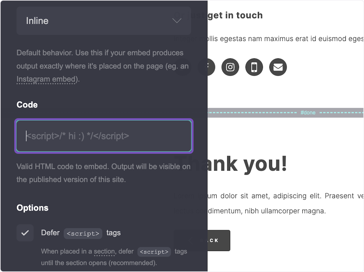 Click on the Code field