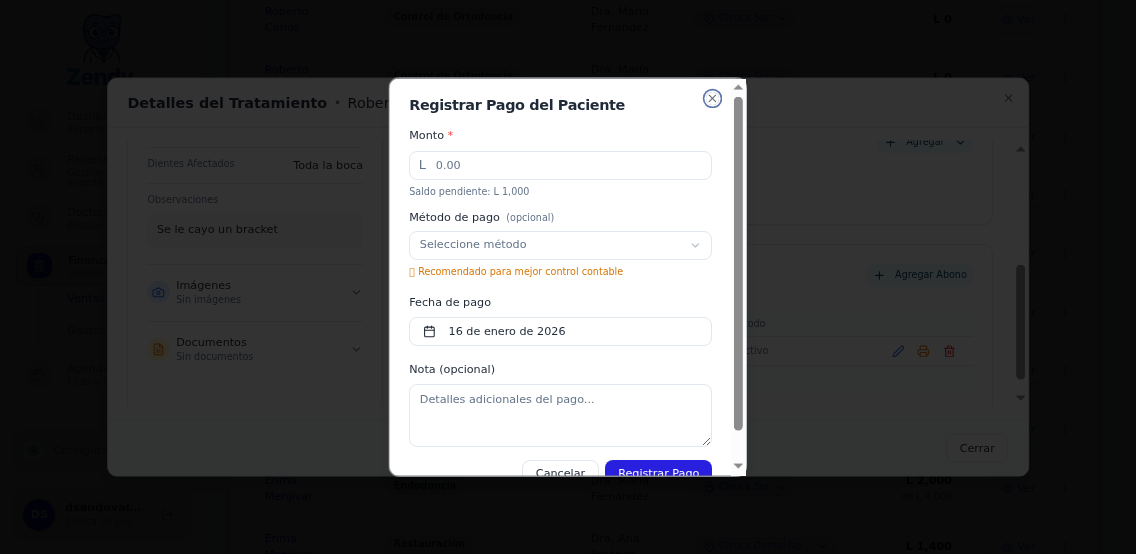 Formulario para agregar un abono