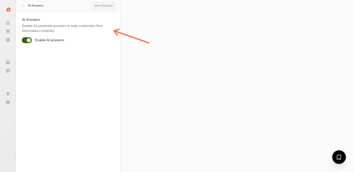 AI Answers section in widget settings