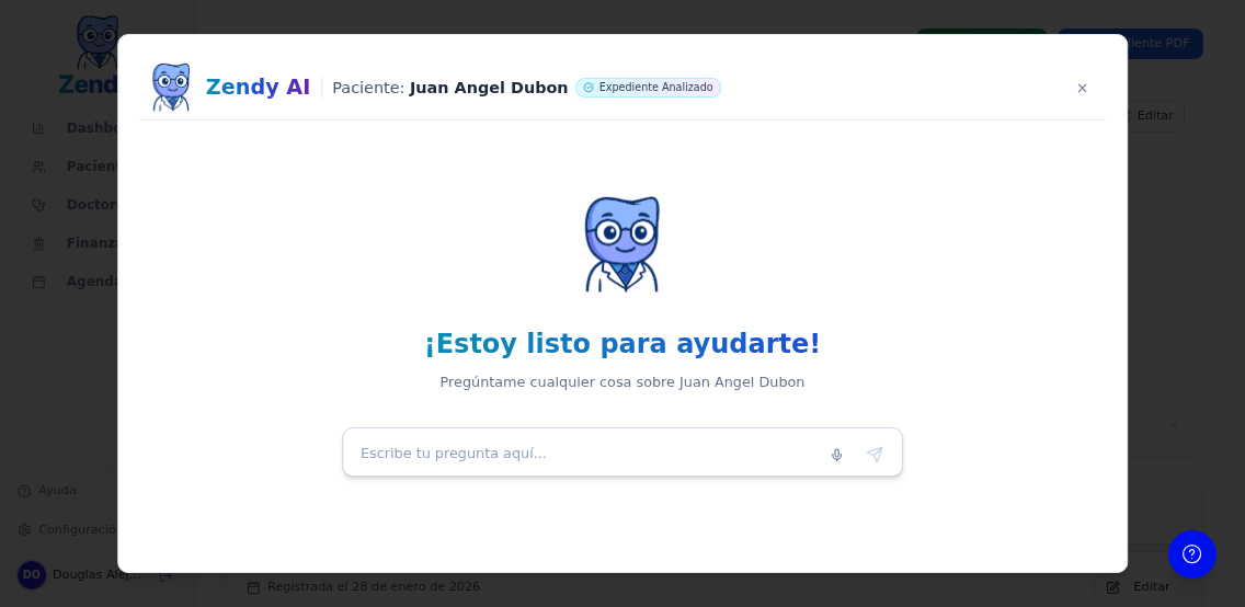 Interfaz del chat con el asistente de IA