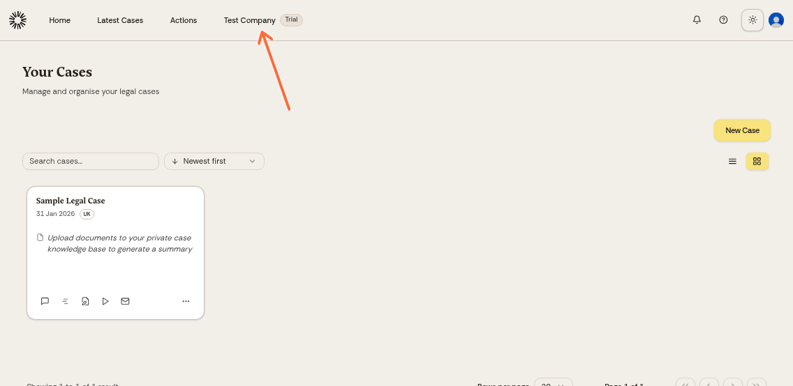Company menu dropdown showing Billing option