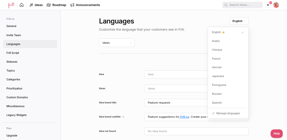 Hide translated fields toggle