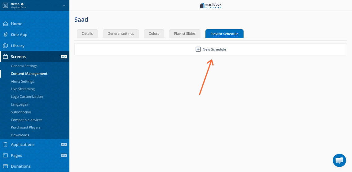 Playlist schedule section in playlist editor