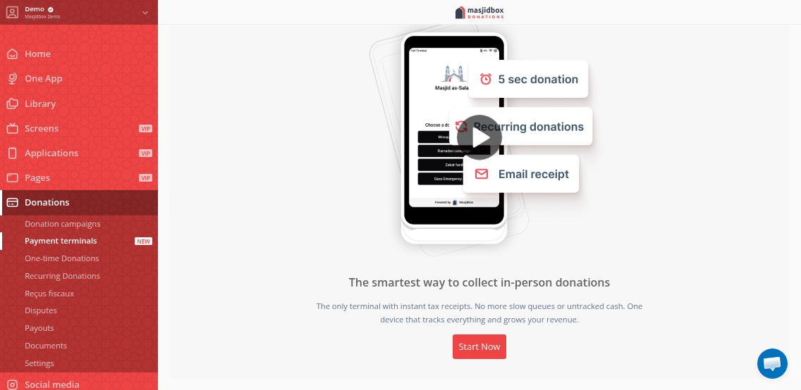 Terminal recurring payments settings