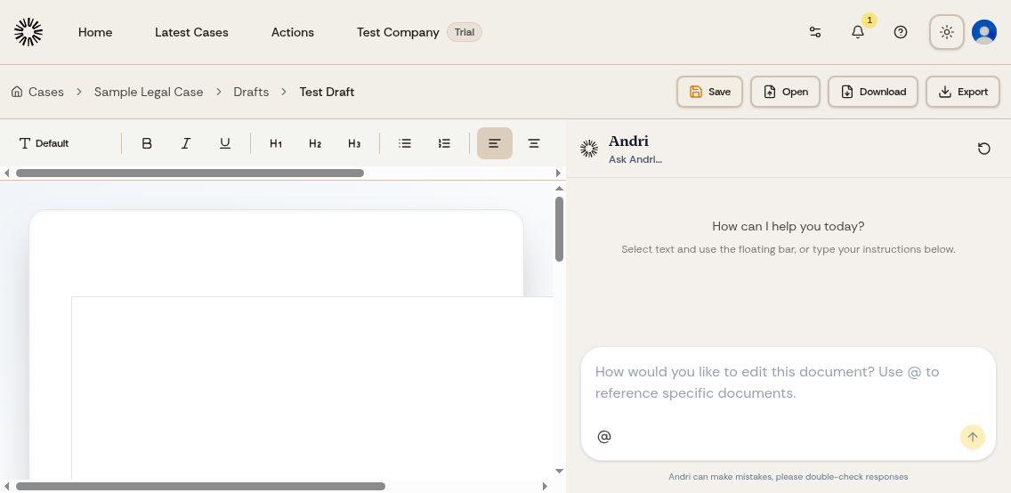 Draft editor interface