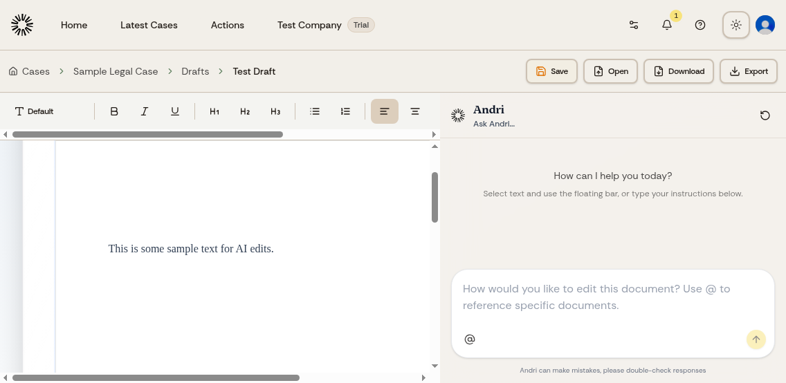 Export options for drafts