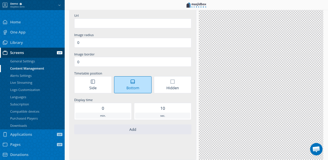Donation component configuration showing campaign selection dropdown