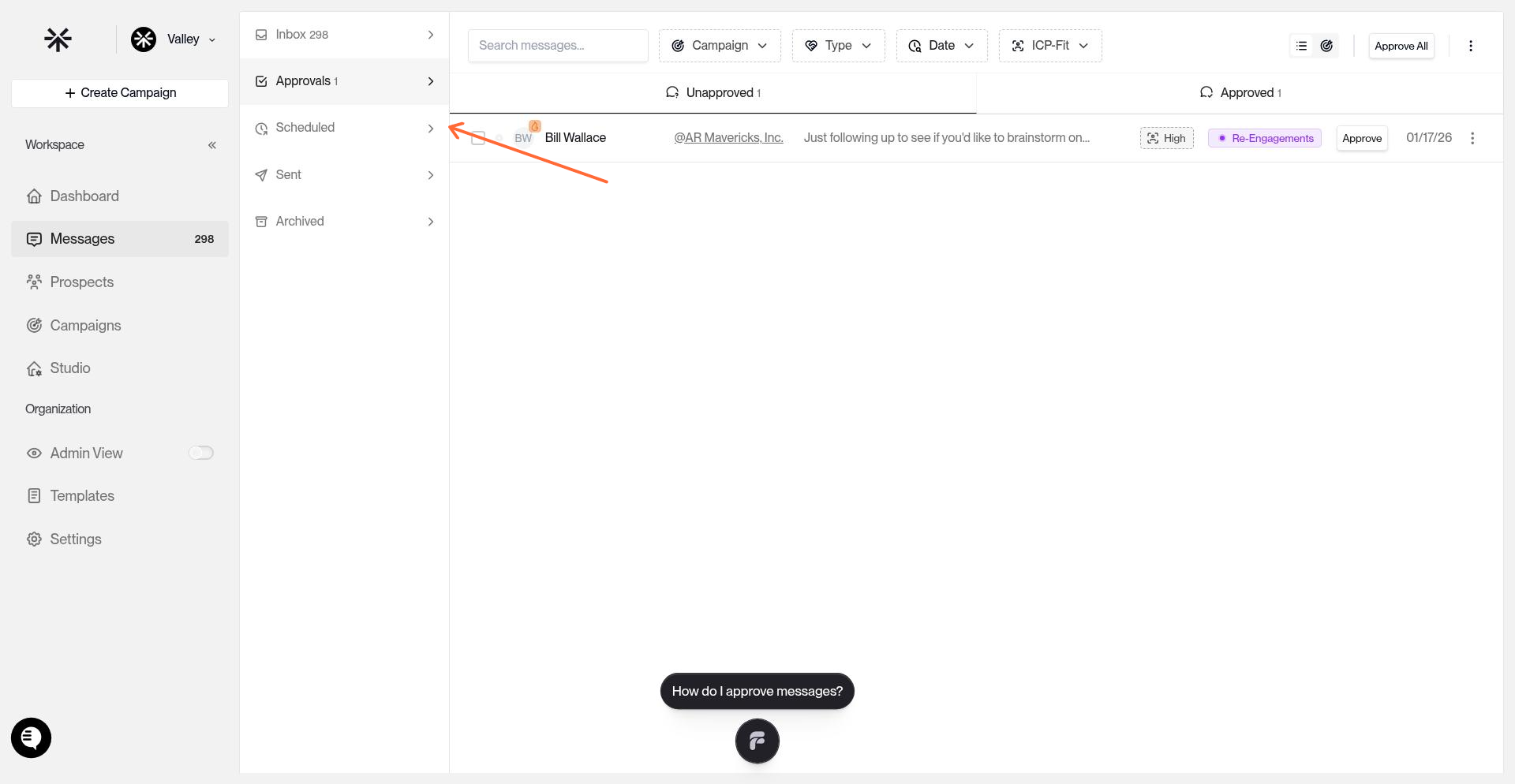 Left sidebar showing Scheduled link with clock icon