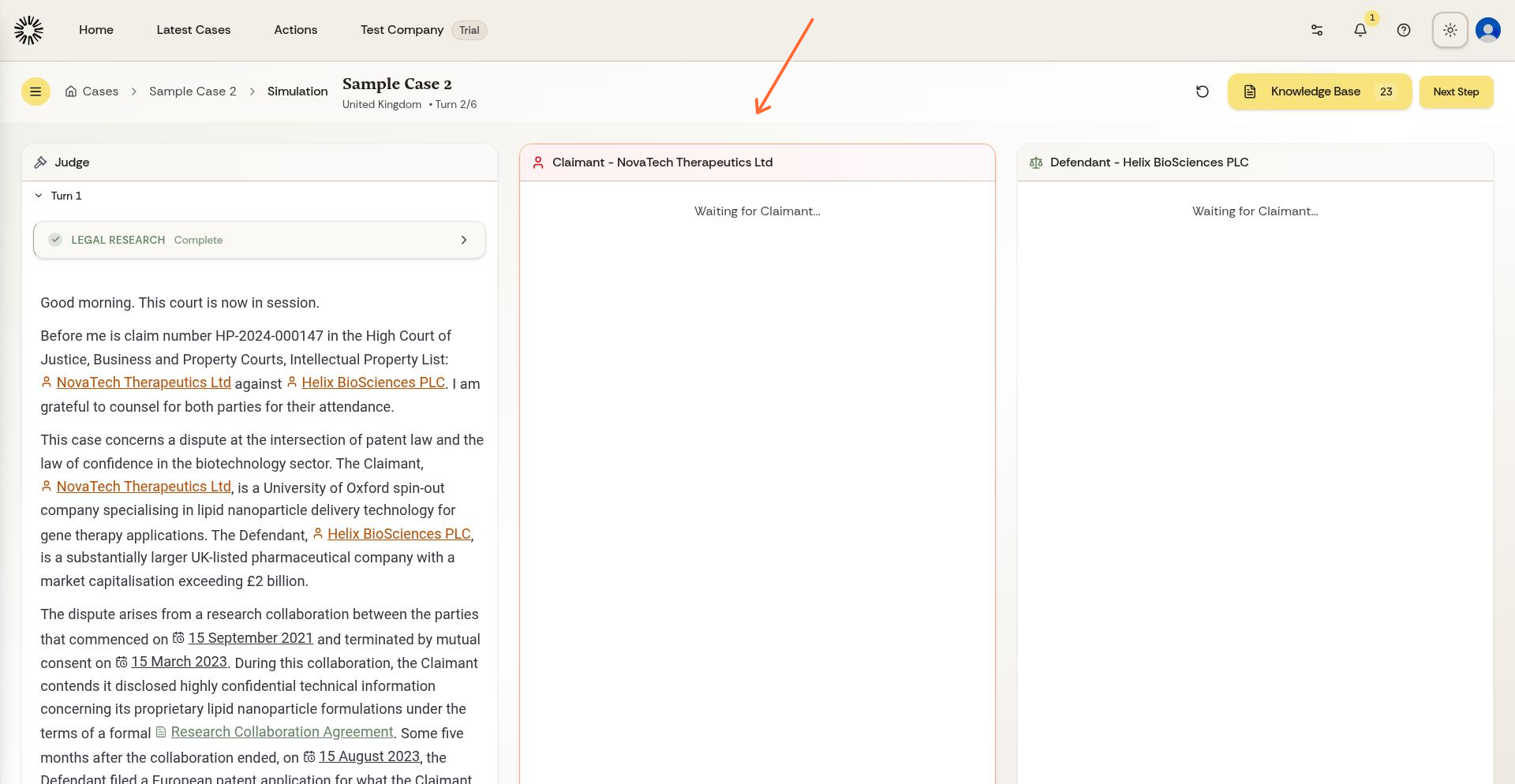 Simulation showing multiple turns with exchanges between parties