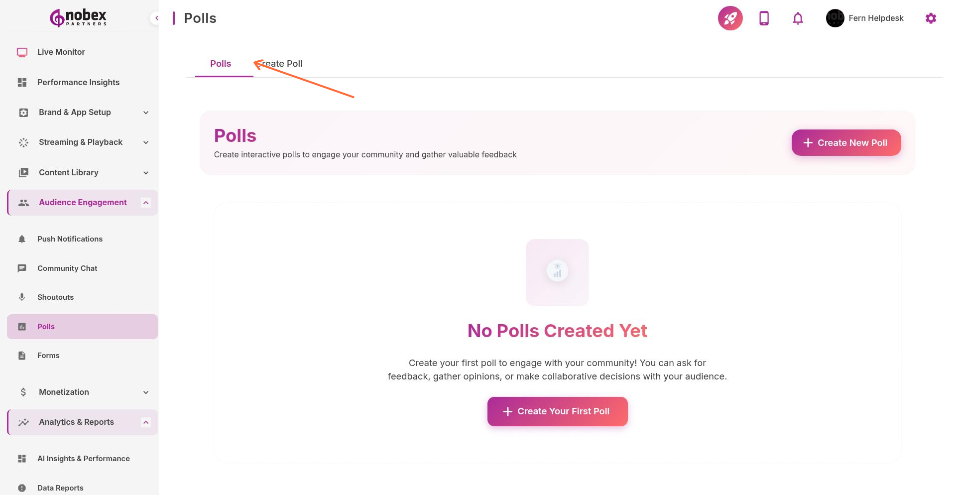 Polls list showing active polls