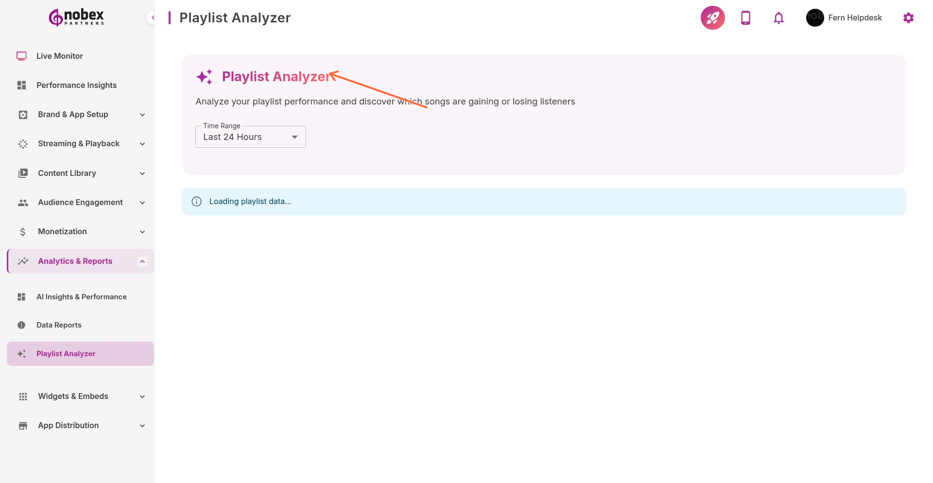 Playlist Analyzer interface