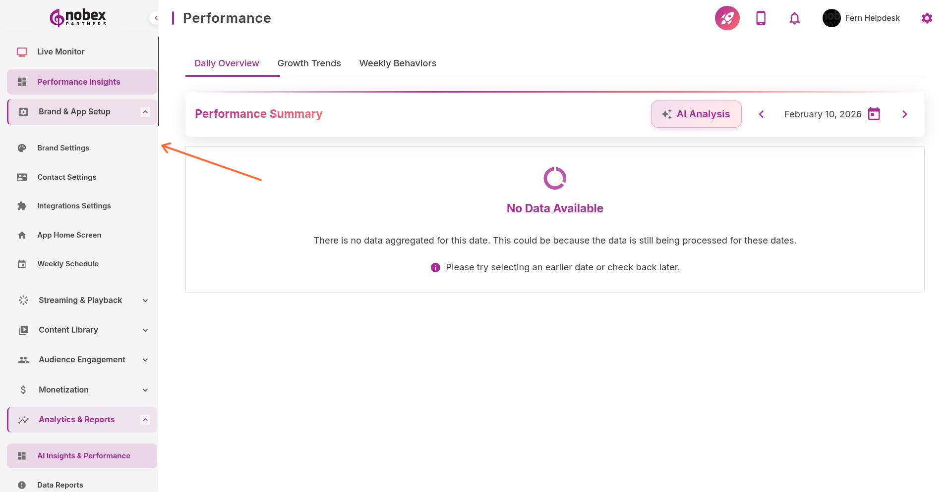 Navigate to Brand Settings in the menu