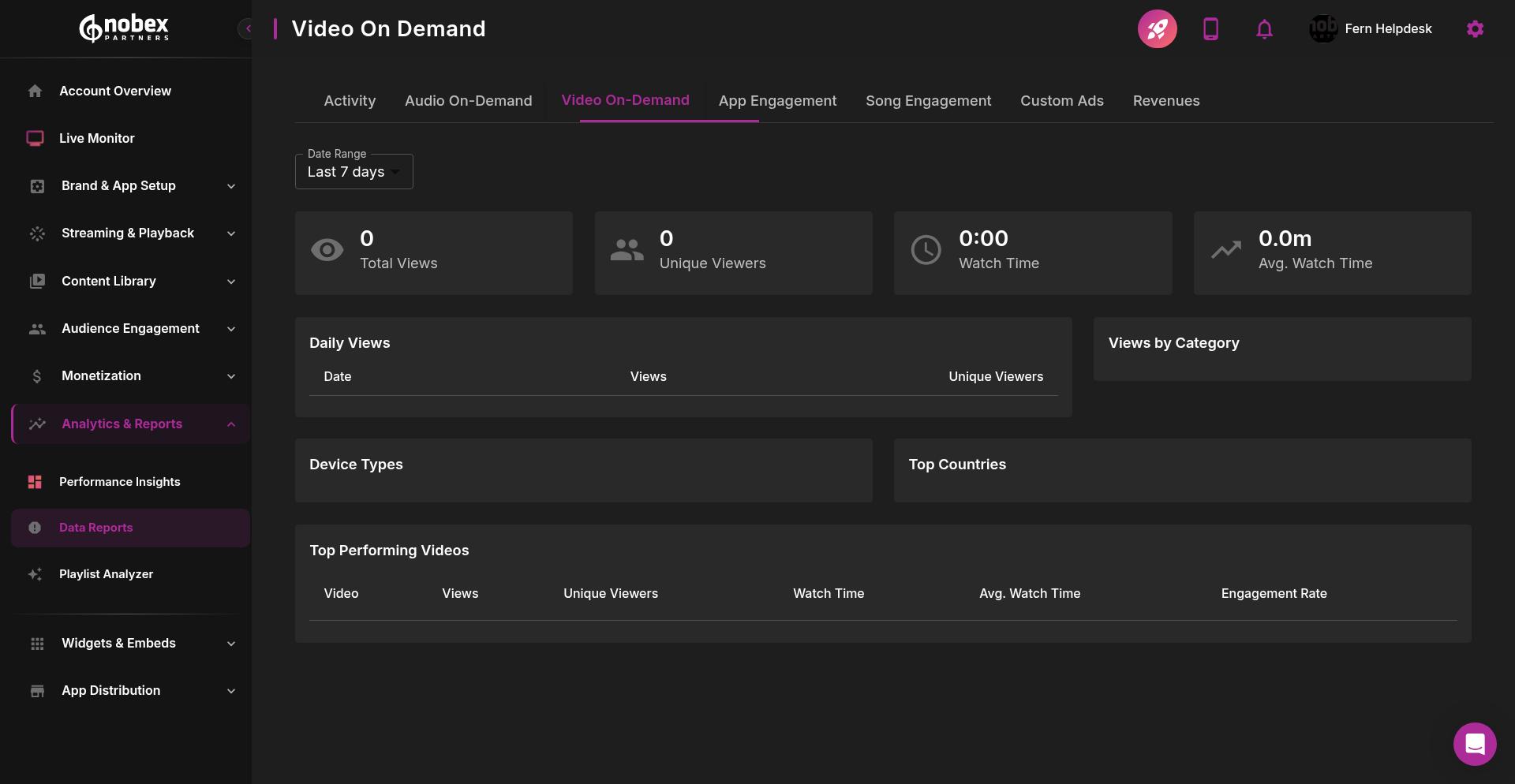 Video On-Demand reports