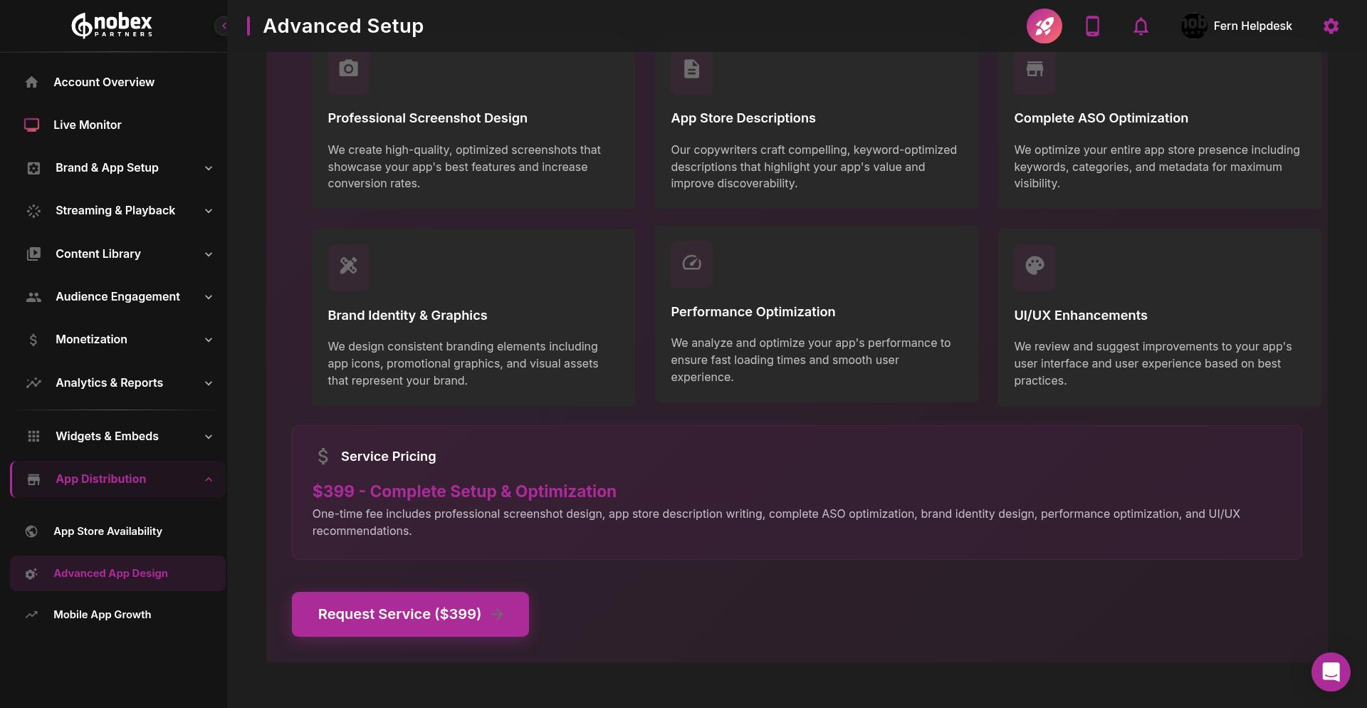 Advanced App Design details and request options