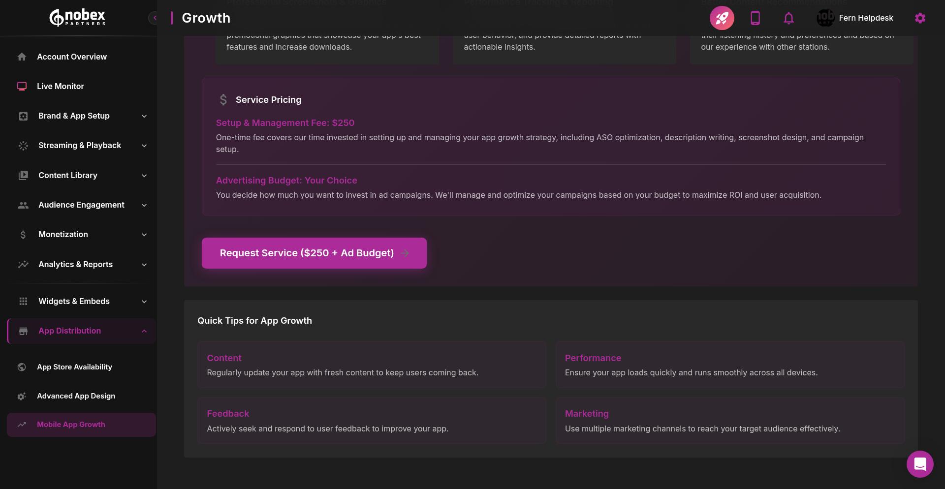 Mobile App Growth service card