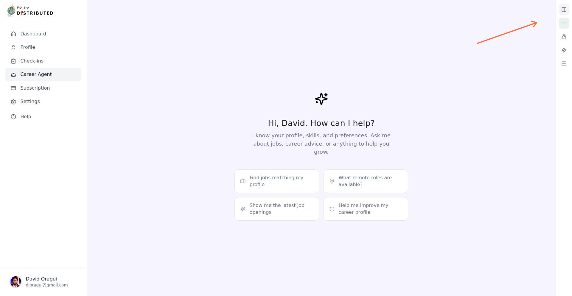 Collapsed sidebar showing the New Chat plus button