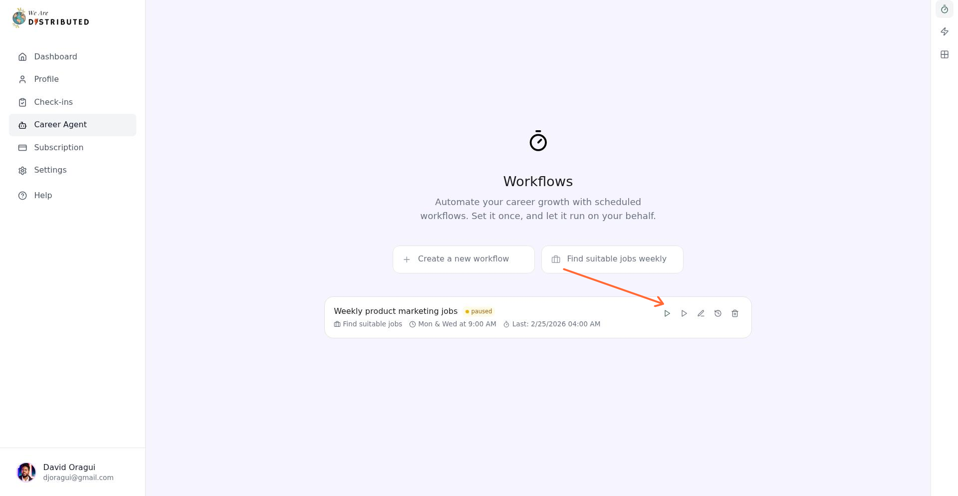 Workflow card showing the Edit button with pen icon