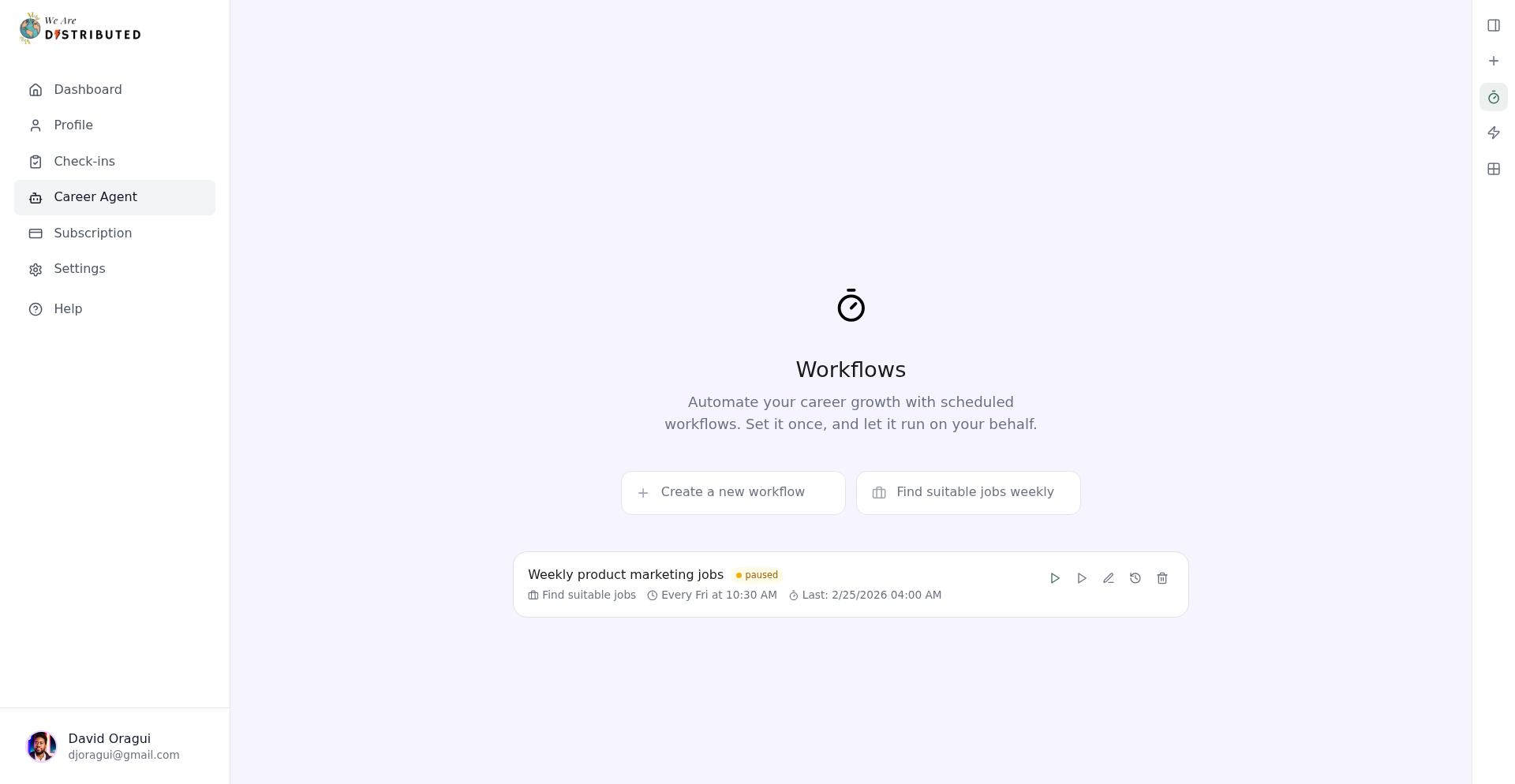 Success toast notification confirming workflow was updated