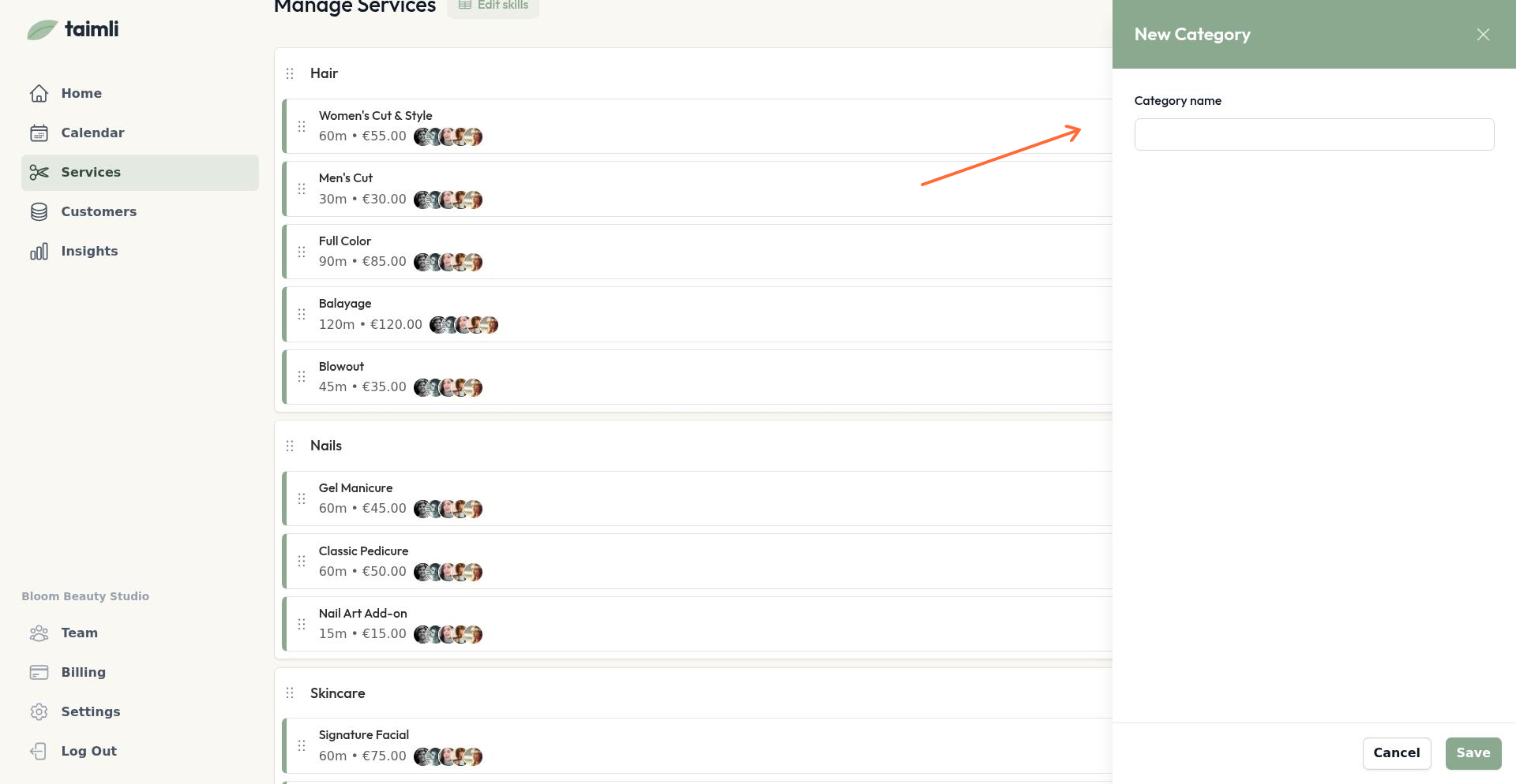 Uue kategooria loomise vorm