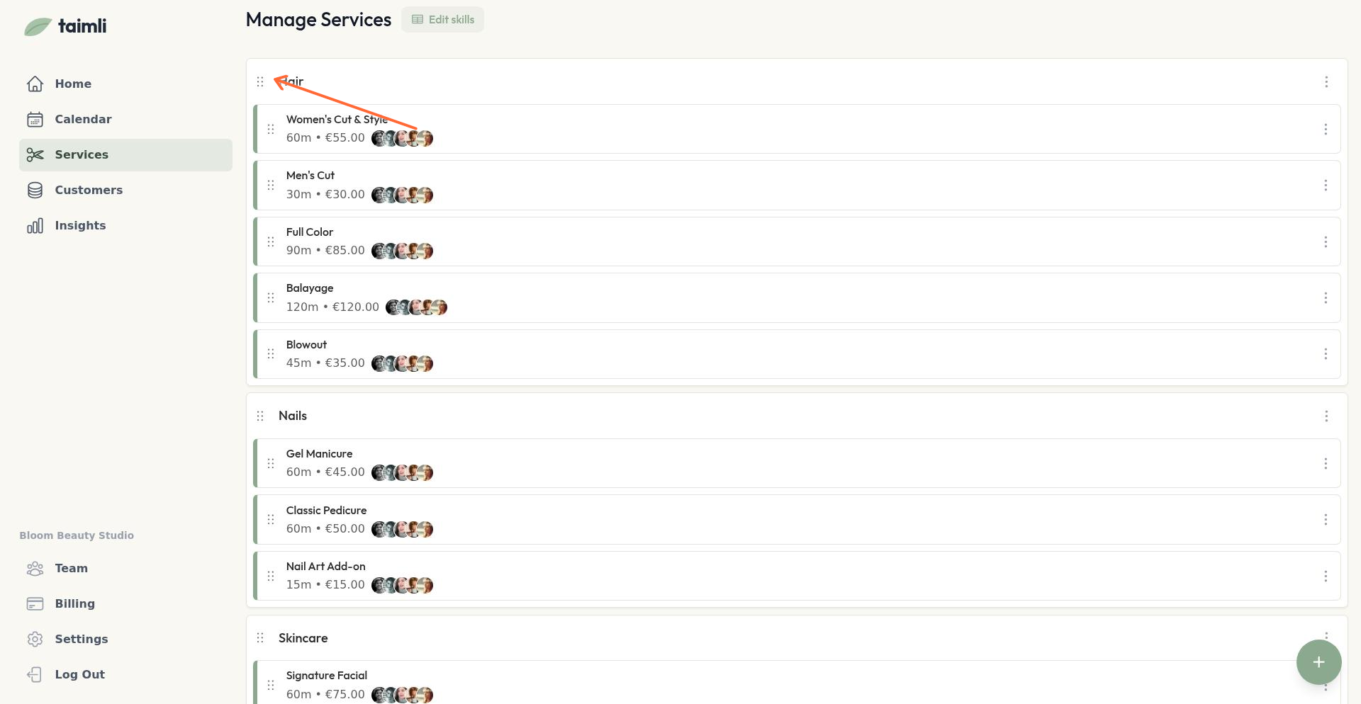 Kategooriate ümberreastamise lohistamisikoon
