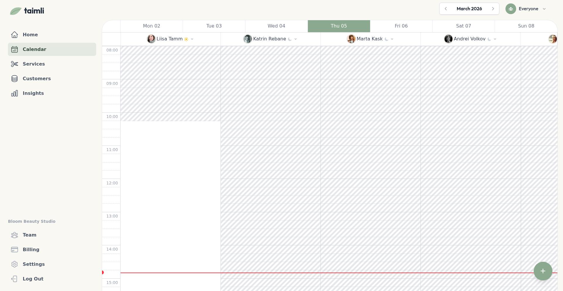 Kõigi vaade näitamas mitut töötajat kõrvuti