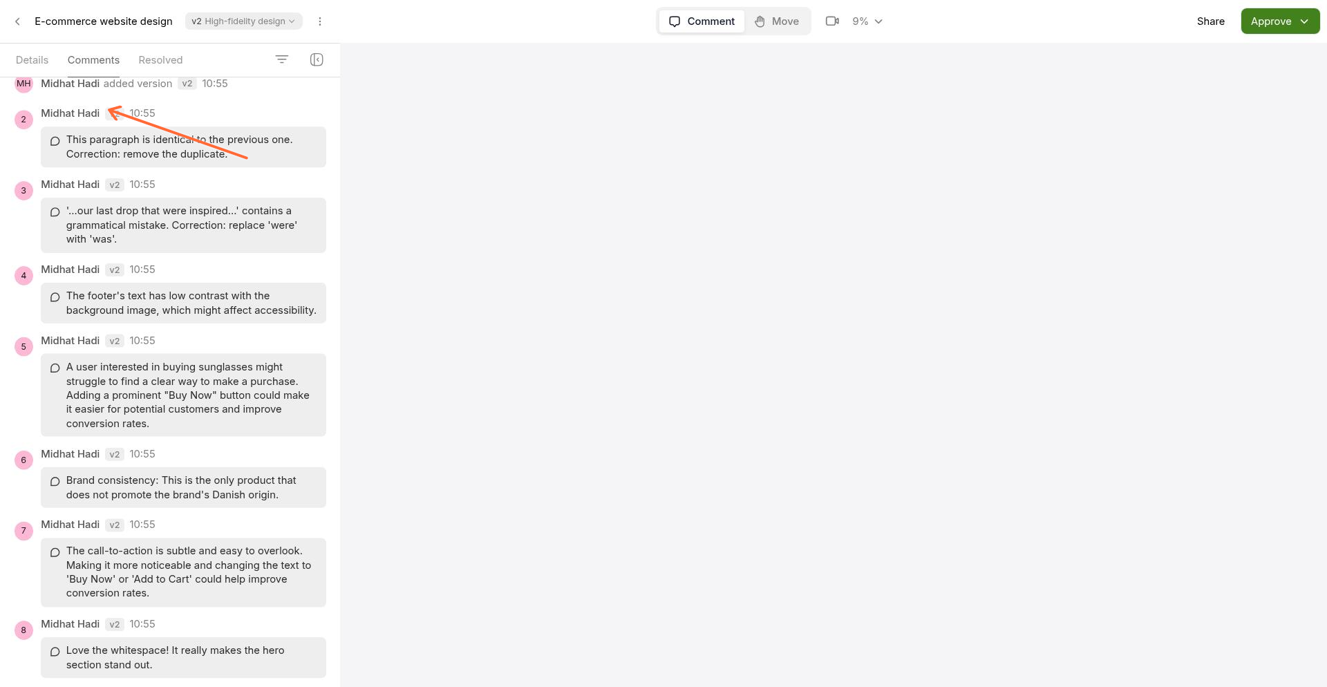 Task view showing assignee information