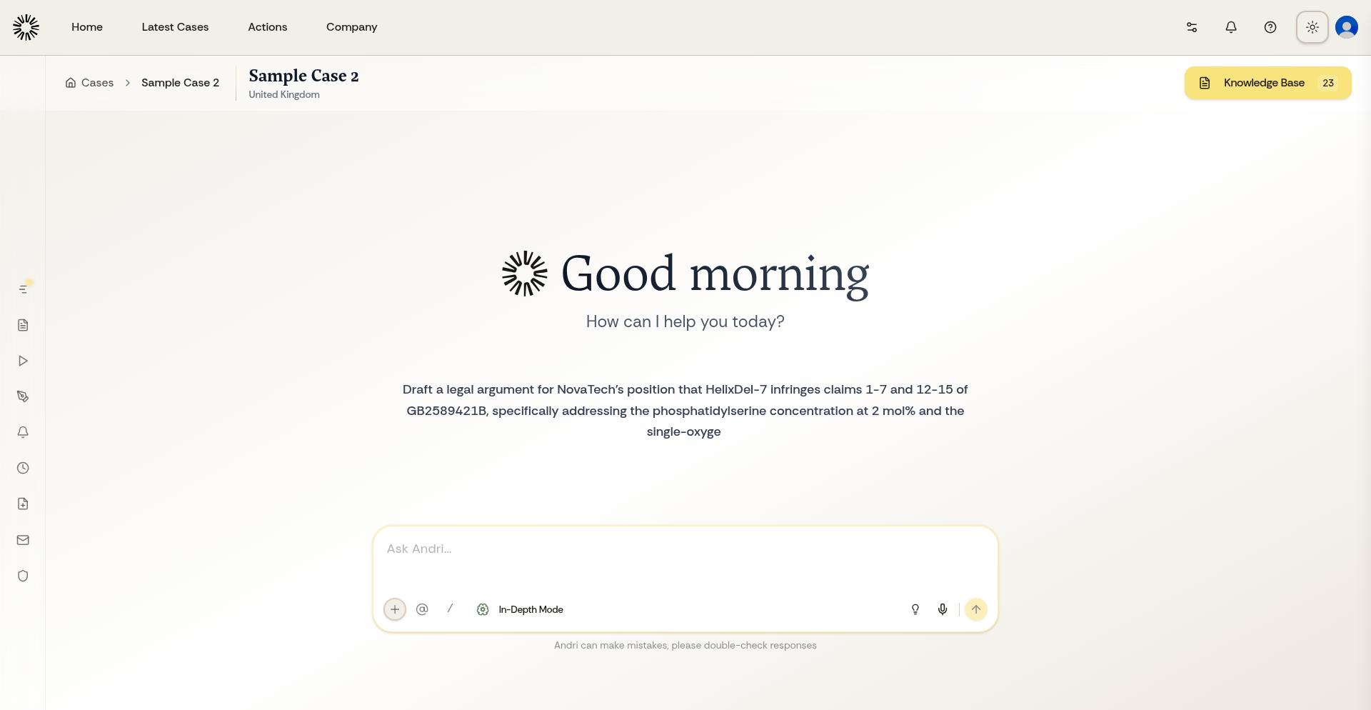 Case view with chat interface