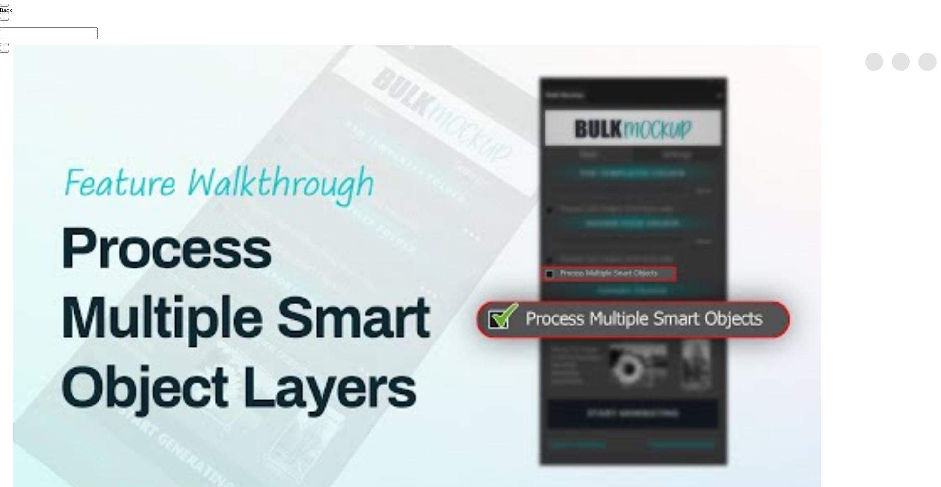 Process Multiple Smart Object Layers option in Bulk Mockup Photoshop Plugin