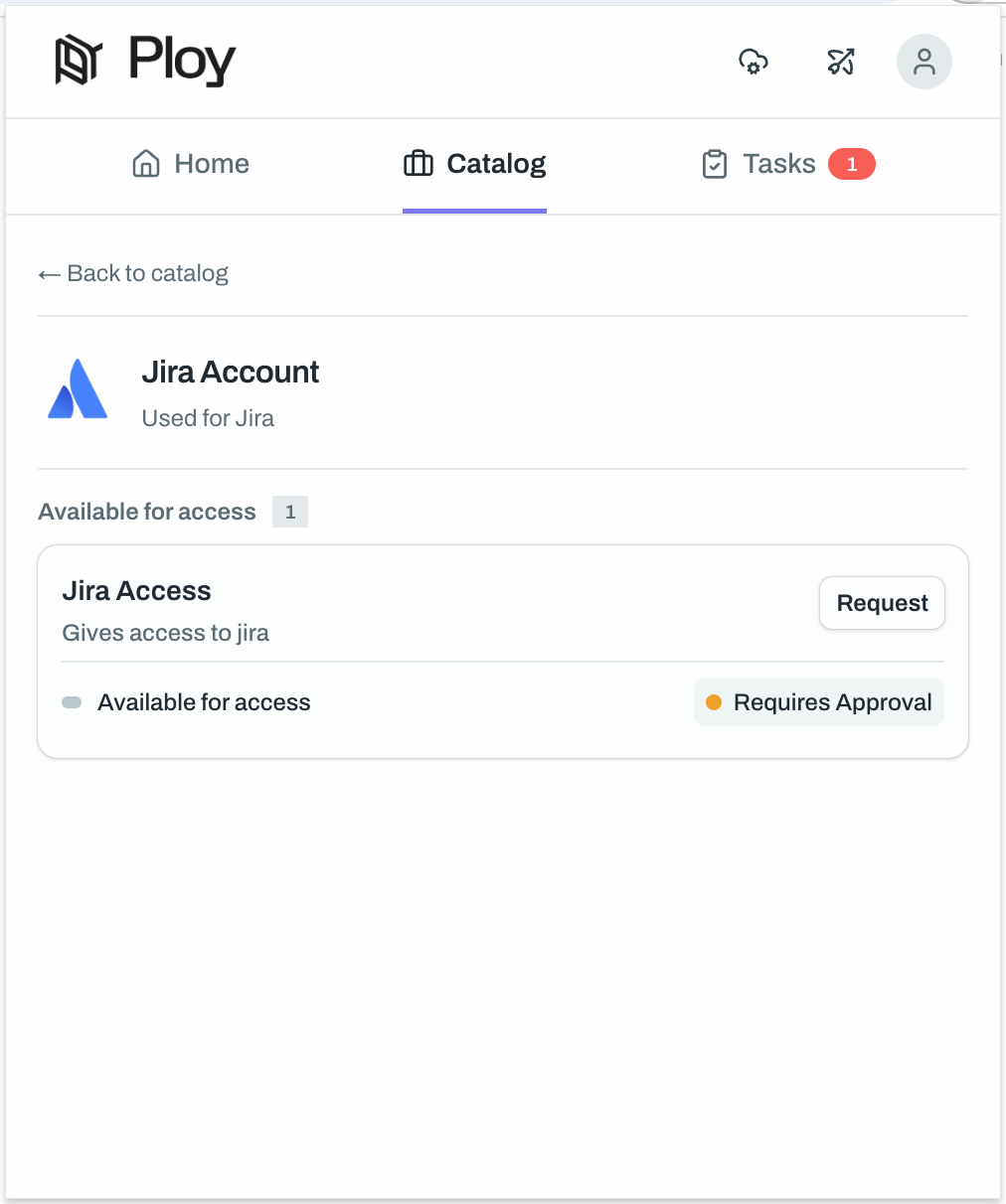 Browser extension v2 app detail page with a Request button