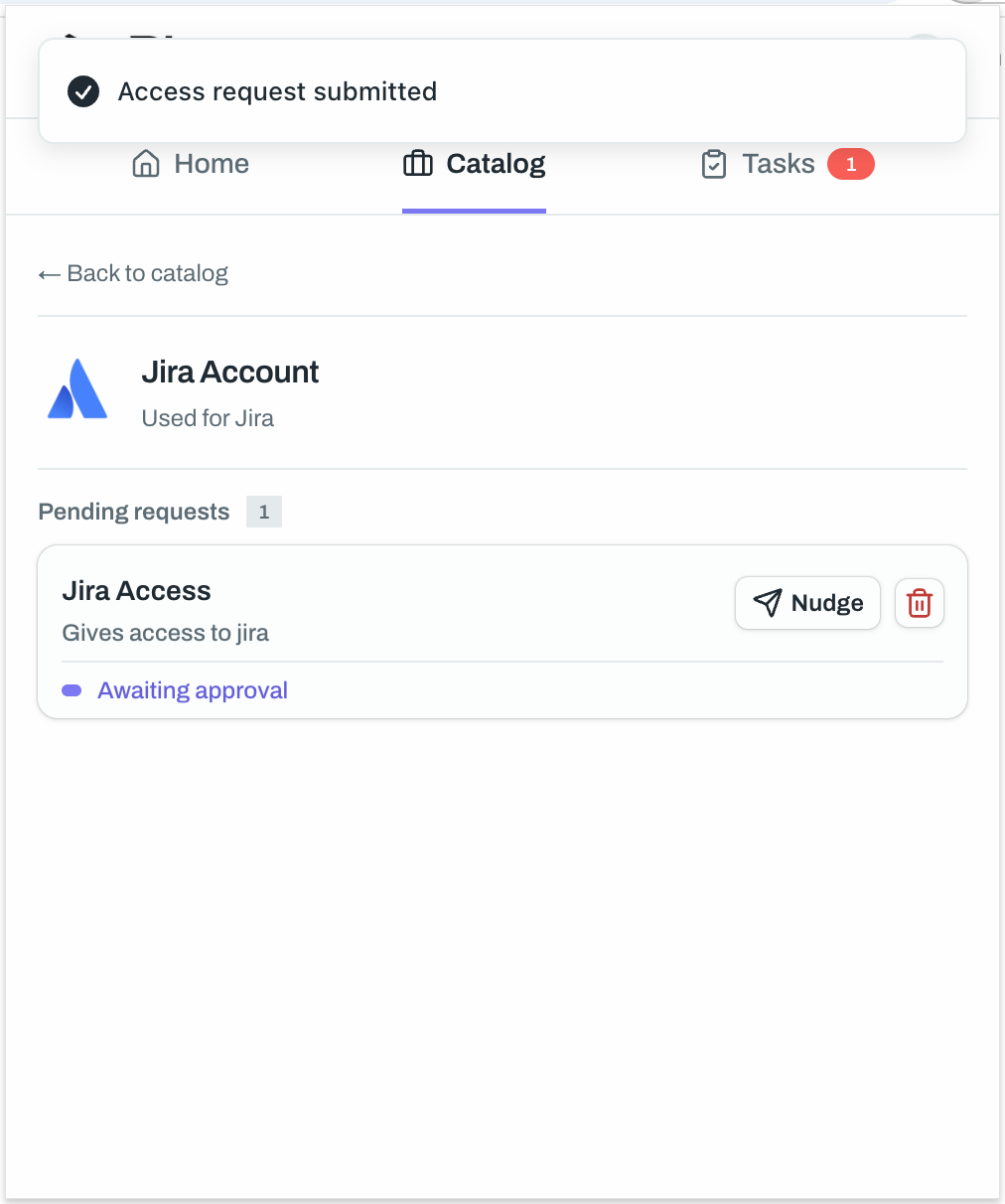 Browser extension v2 pending request state with nudge and cancel options