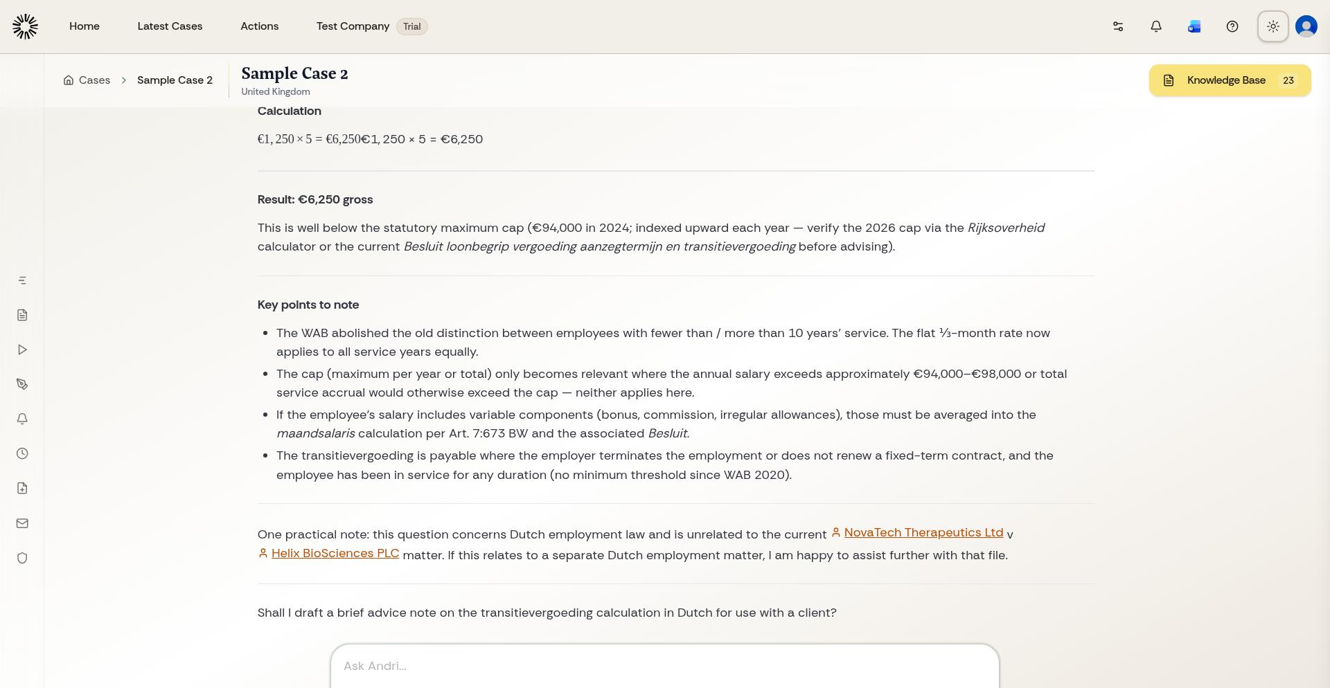 Case workspace navigation showing the Jobs option