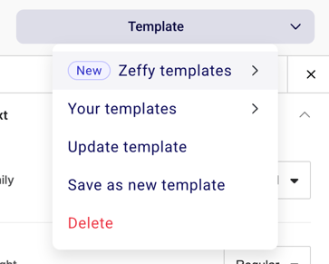 Update template option after editing