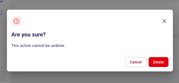 Delete contact confirmation dialog