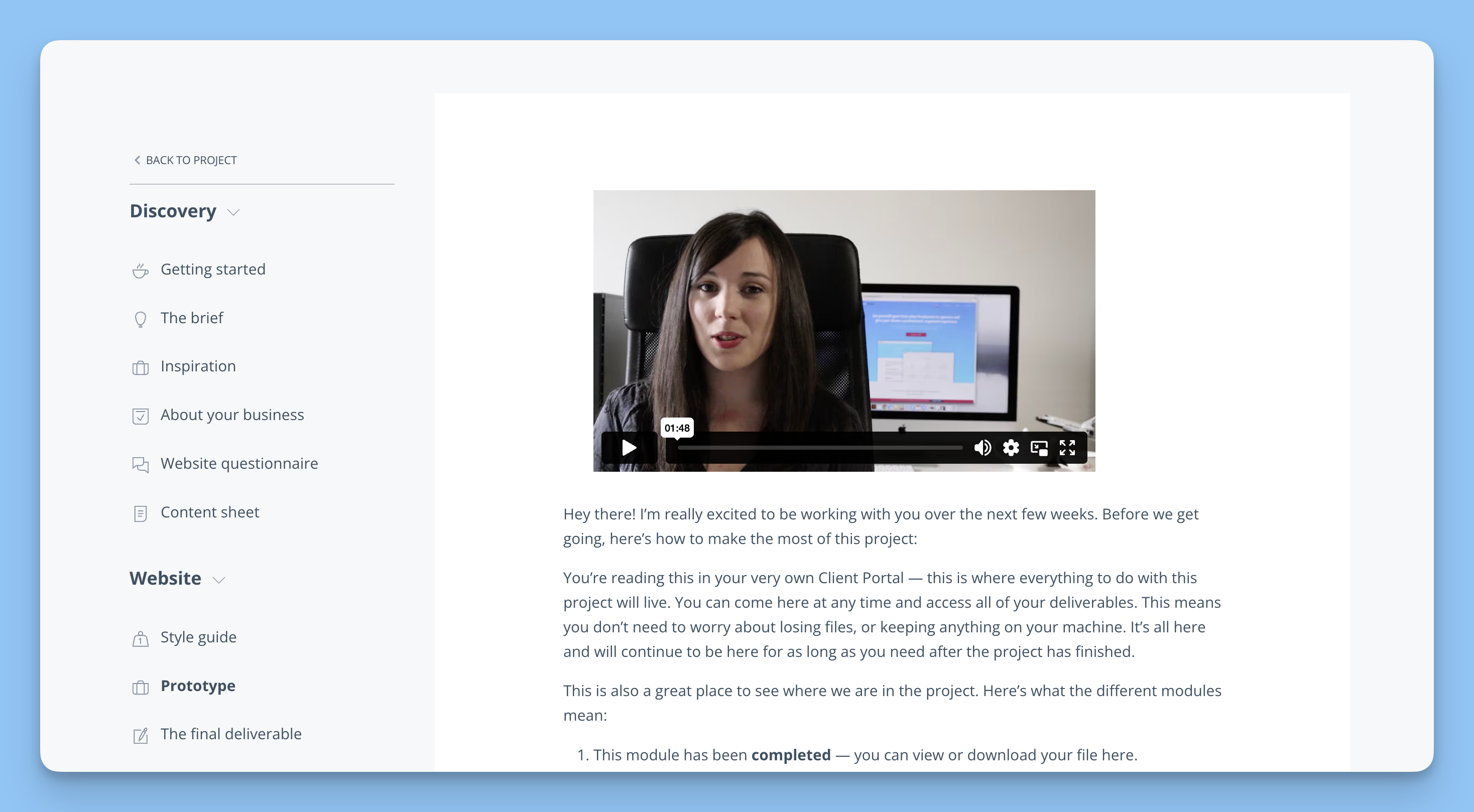 Content page sidebar navigation in Client Portal